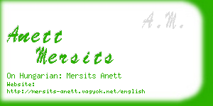 anett mersits business card